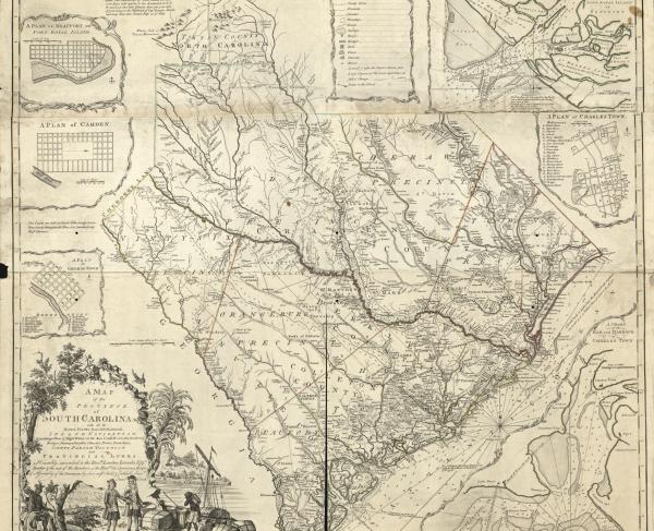 A map of the province of South Carolina in 18th Century
