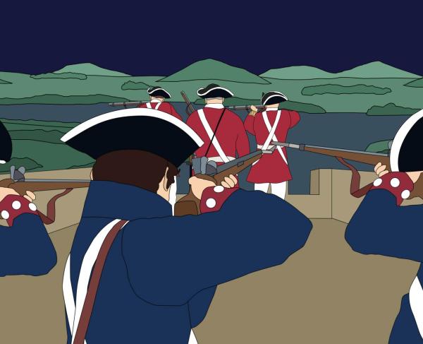 A still from the video Battle of Stony Point: Midnight Attack