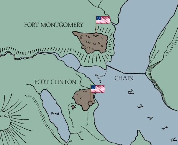 A still from the video The Attacks on Forts Clinton & Montgomery