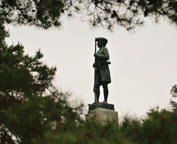 A statue of James Hunter at Alamance Battleground State Historic Site