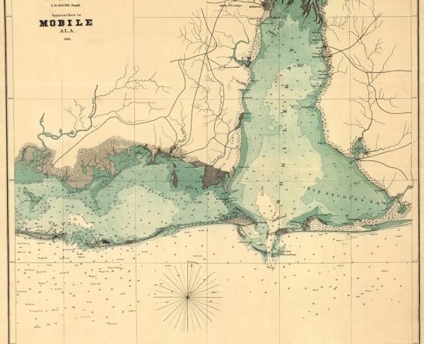 Map of Mobile Bay, Alabama