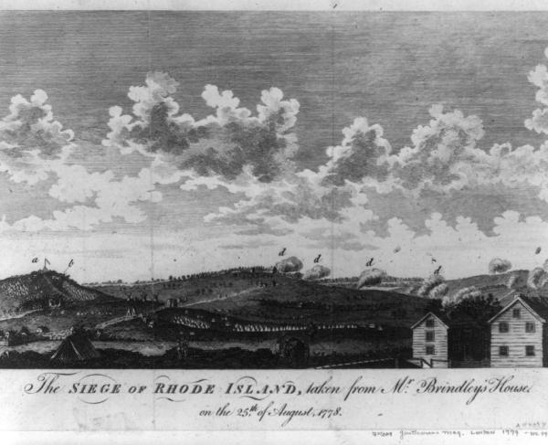 Print of the Battle of Rhode Island. 