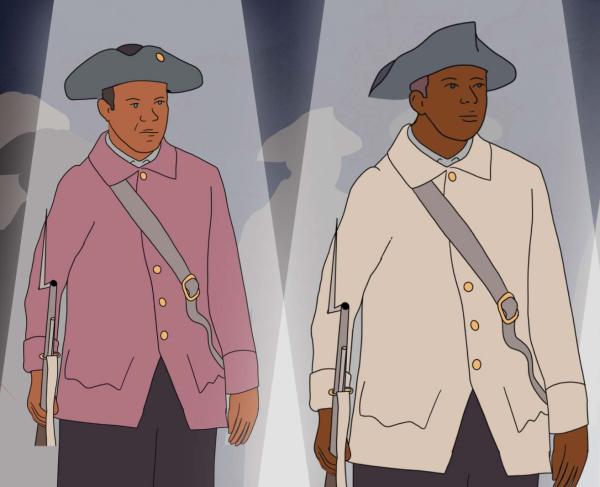 A still from the video Black Soldiers of the Revolutionary War
