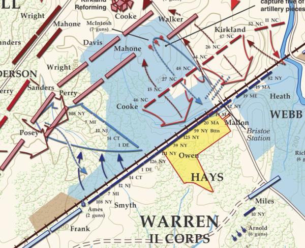 Bristoe Station - October 14, 1863 Battle Map