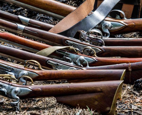 Muskets in a row