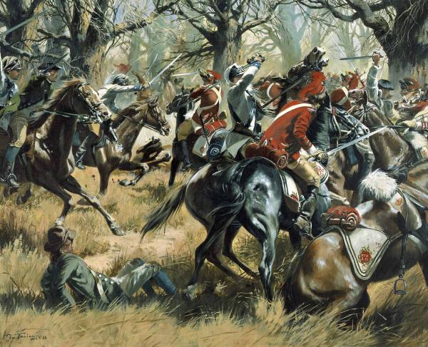 Image of painting by Don Troiani depicting the Battle of Cowpens