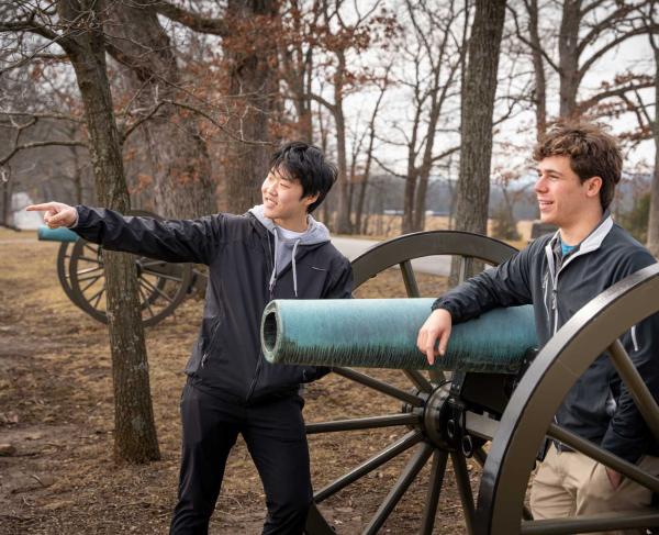 Students visiting Gettysburg National Military Park, Pa.