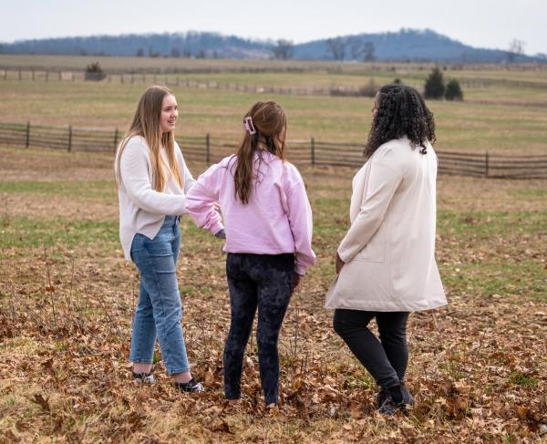 Three students at Gettysburg