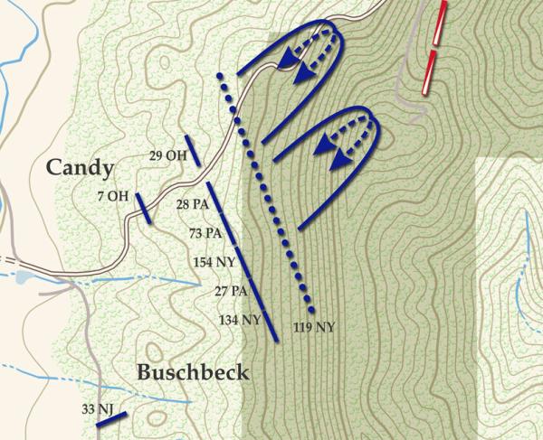 Dug Gap - May 8, 1864 Battle Map