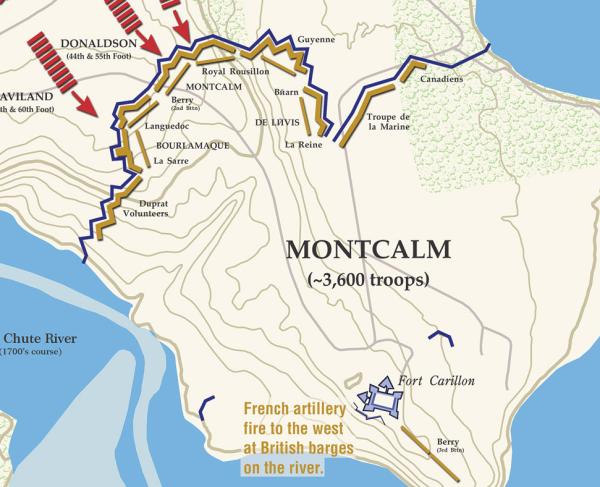 Fort Carillon, July 8, 1758 Battle Map