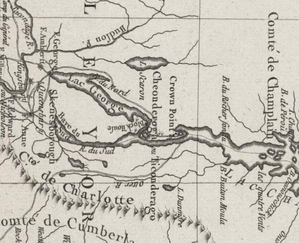 This is an image of a map detailing Fort Ticonderoga's landscape. 