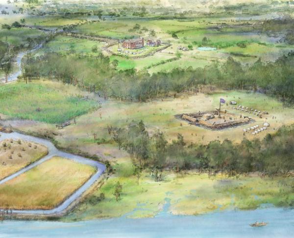 An illustration of Fort Fair Lawn and Colleton Castle