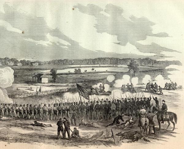 Harper's Weekly image of Battle of Perryville (Civil War, Kentucky, USA) from November 1, 1862.