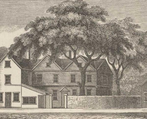 The Liberty Tree in Boston, illustrated in 1825