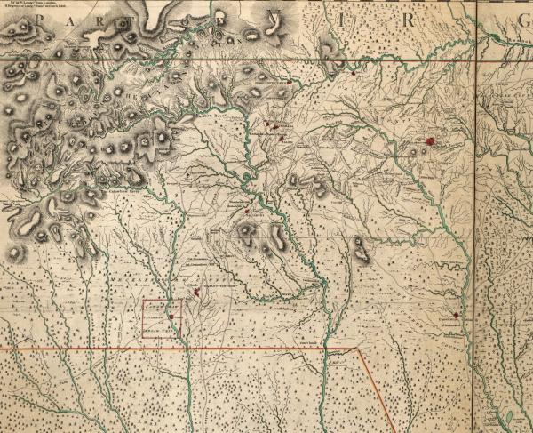 Map of North Carolina drawn in the eightenth-century