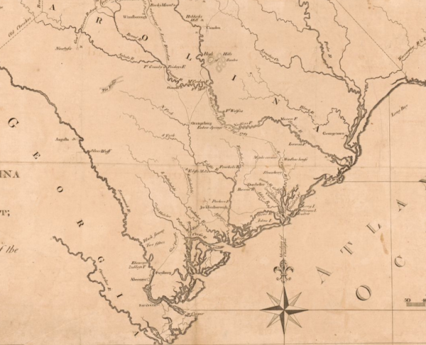 Map of South and North Carolina