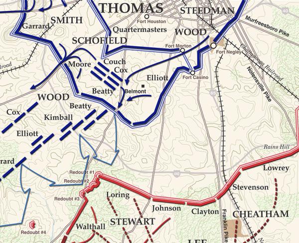 Nashville - December 15, 1864 Battle Map
