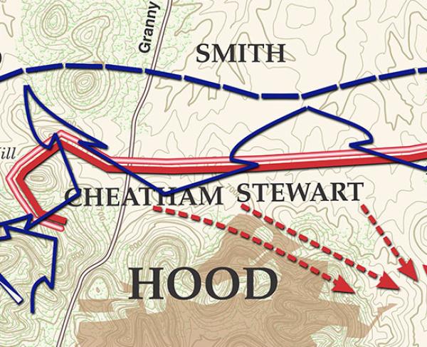 Nashville - December 16, 1864 - Day Two Battle Map