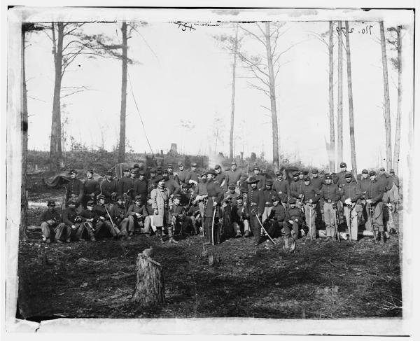 Officers and Men of Company K, 1st U.S. Cavalry at Brandy Station, VA in February 1864.