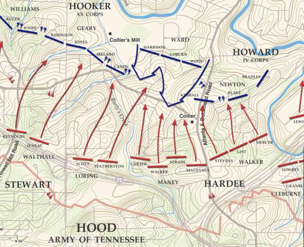 Peach Tree Creek - July 20, 1864 Battle Map