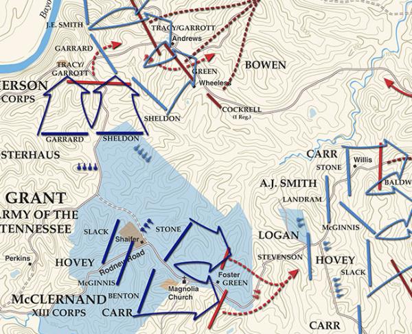 Port Gibson - May 1, 1863 Battle Map