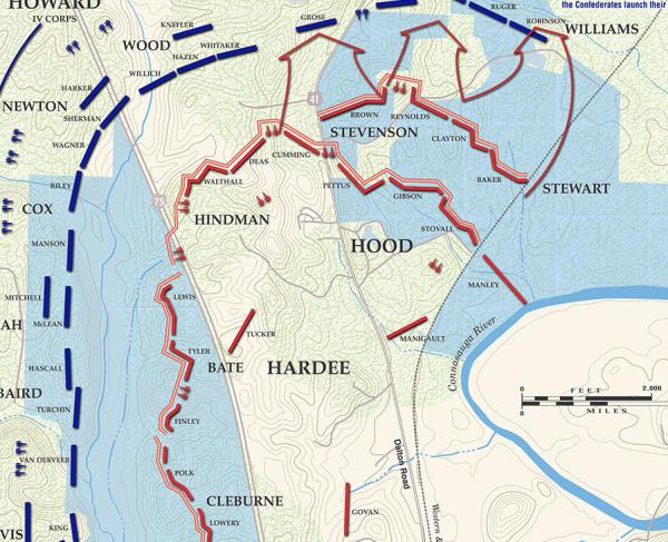 Resaca - May 14, 1864 - Evening Battle Map