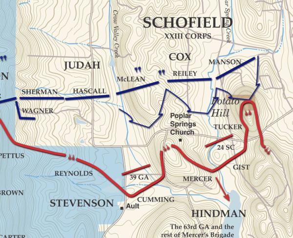 Rocky Face Ridge - May 10, 1864 Battle Map