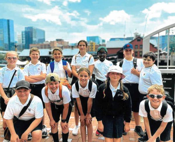 Students on a field trip in Baltimore