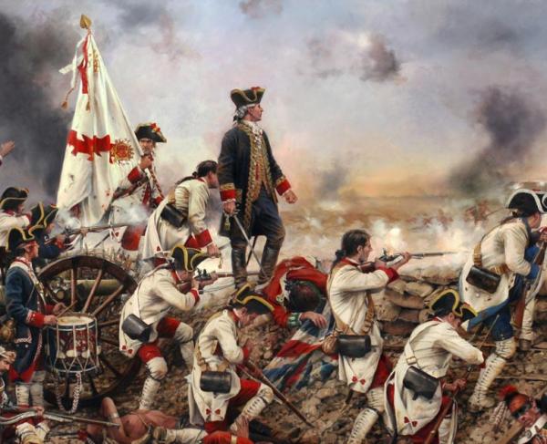 A painting of the Siege of Pensacola