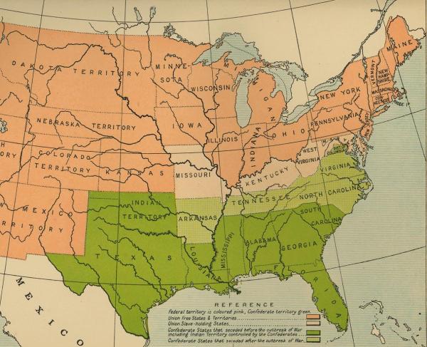 History map of the United States: The Secession