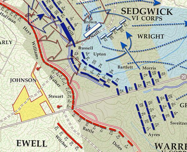 The Wilderness - Orange Turnpike Fight - May 6, 1864 Battle Map