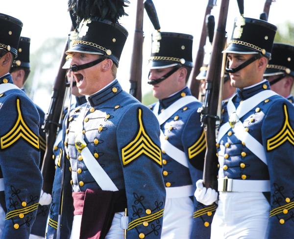 Citadel drill team in dress uniform