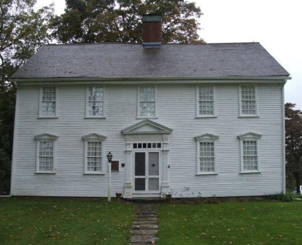 White home built in 1735. 
