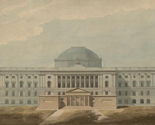United States Capitol, Washington, D.C. Elevation of west front with propylaea - 1811.jpeg