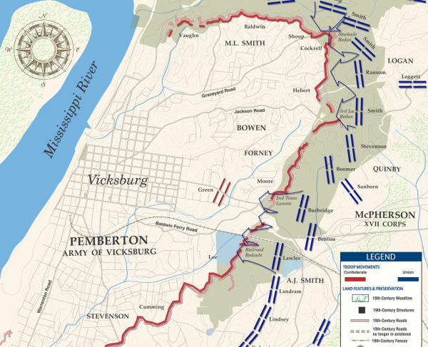 Vicksburg - May 22, 1863 Battle Map