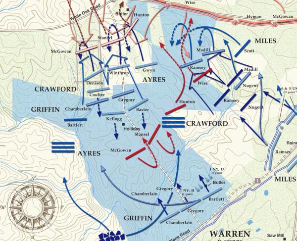 White Oak Road - March 31, 1865 Battle Map