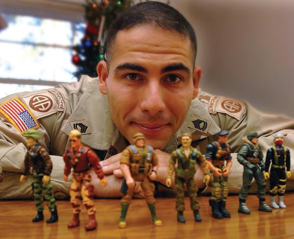 Sgt. 1st Class Gerald "Jerry" Wolford with action figures