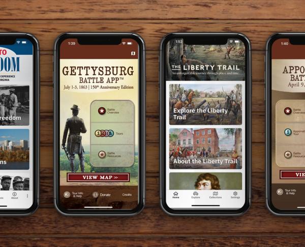 A collage of American Battlefield Trust apps