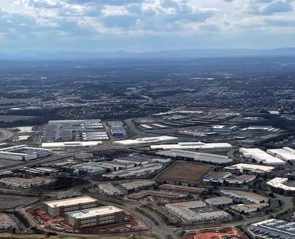 Aerial photo of Virginia data centers