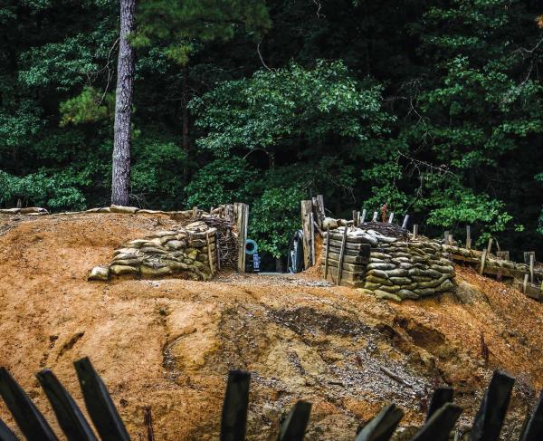 Recreated earthworks at Petersburg National Battlefield, Petersburg, Va.