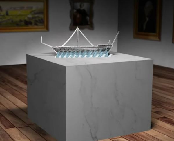 A computer model of a floating hospital ship