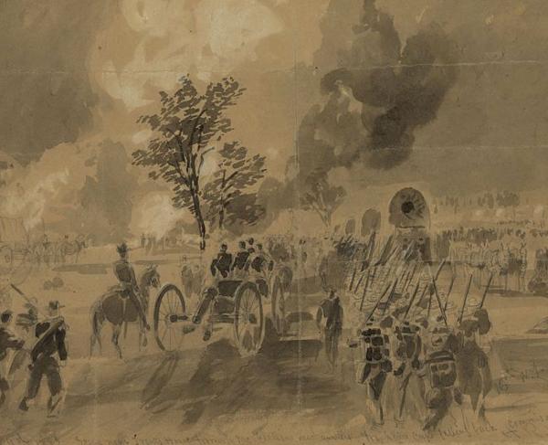 Alfred R. Waud's sketch "After Gaines Mill Sunday June 29th 1862"