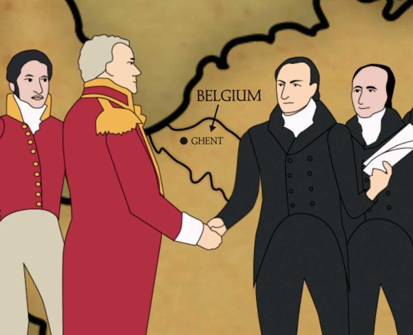 A still from the video The Treaty of Ghent