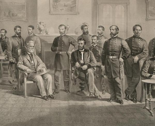 The Room in the McLean House, at Appomattox Court House, in which General Lee Surrendered to General Grant