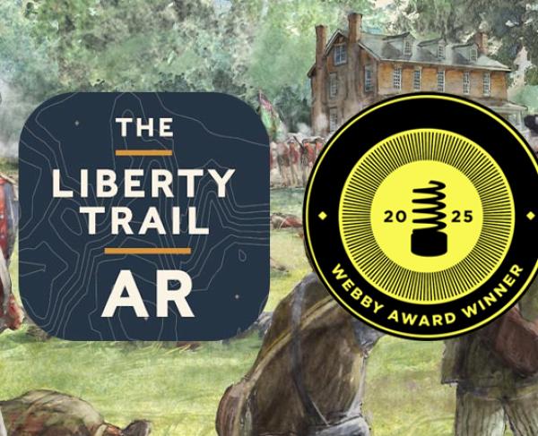 The Liberty Trail Augmented Reality Experience App Icon and Webby Award Seal