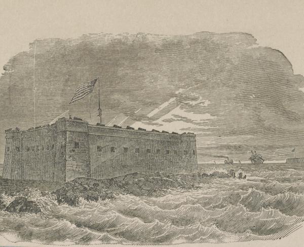 Drawing of Fort Zachary Taylor in Key West, Florida, 1861
