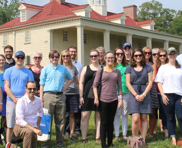 The American Battlefield Trust standing a group shot outdoors