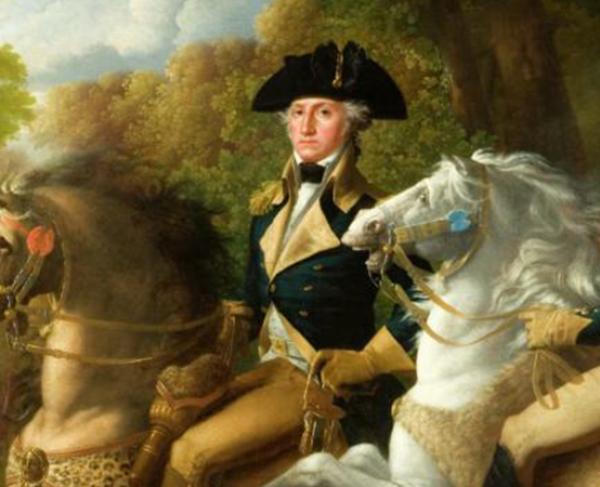 Painting of Washington and Lafayette at Brandywine