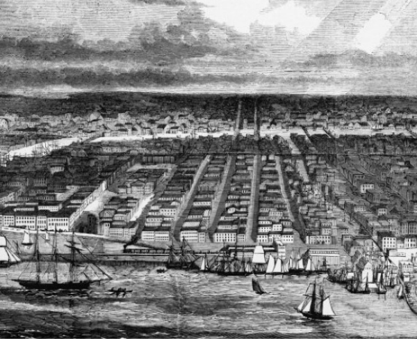 This is a photograph of Chicago in 1860. 