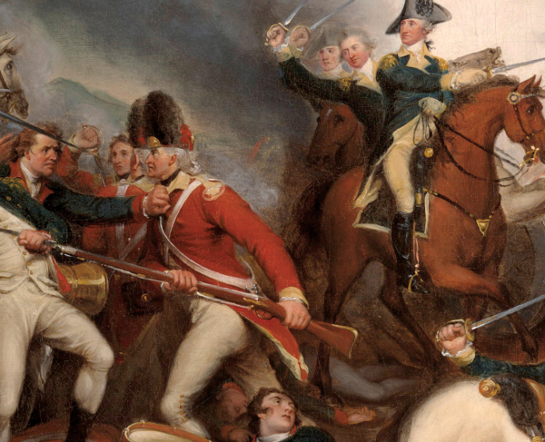 A painting entitled "Death of General Mercer at Princeton" by John Trumbull